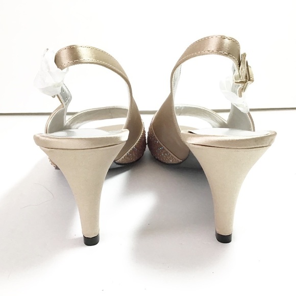 David Tate Seana Heels Rhinestone Satin 11 New - Picture 4 of 8